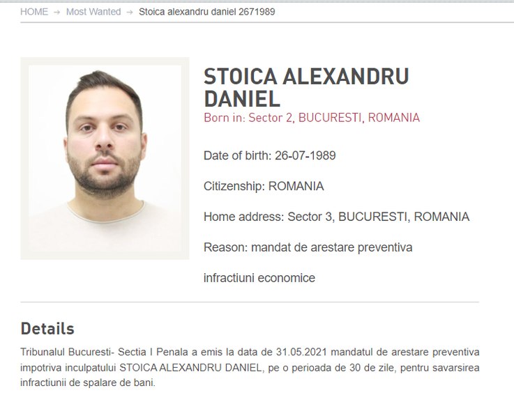 Un bucureștean de pe lista Most Wanted, capturat la Milano. Este acuzat de spălare de bani  