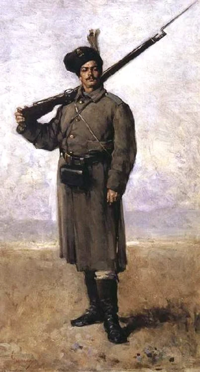 „Dorobanțul”, pictura lui Nicolae Grigorescu, exprimă fidel felul în care arătau dorobanții, așa cum a fost și Peneș Curcanul, în timpul Războiului din 1877