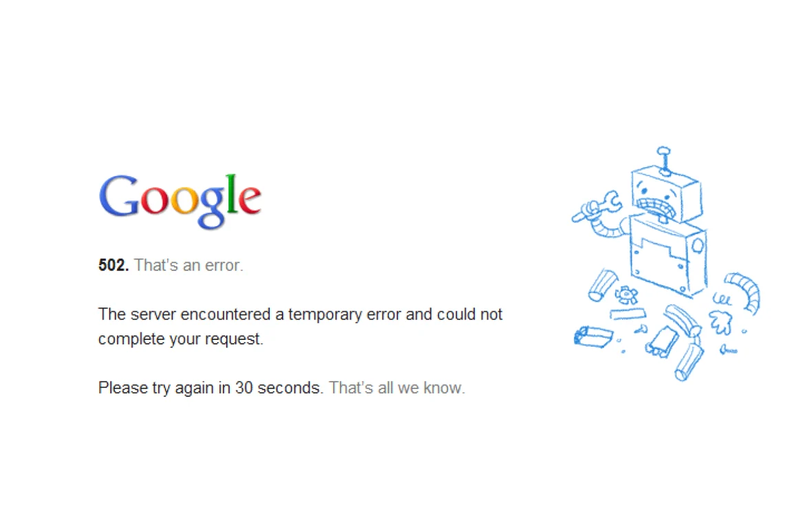 Google Drive afişează această imagine când este accesat