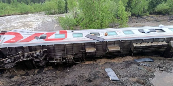 Tren deraiat in Rusia FOTOLX / X