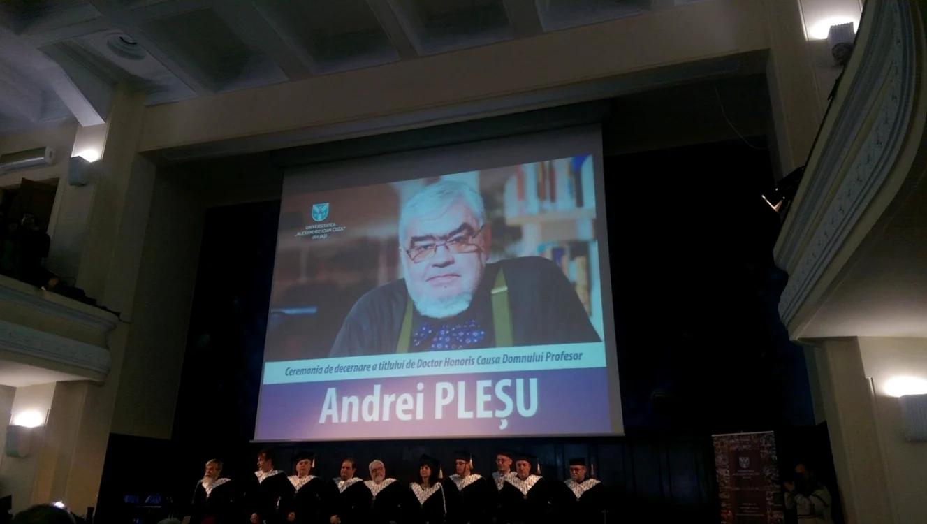 Andrei Pleşu la ceremonia de acordare a titlului de Doctor Honoris Causa, Iaşi- 12 decembrie