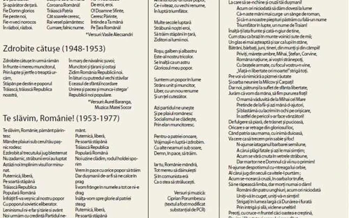 Click pe foto pentru a vedea versurile imnurilor de stat până în prezent