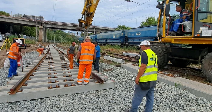 Lucrări la linia ferată din portul Constanța FOTO: CFR Infrastructură