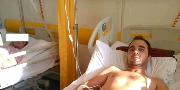 Caporal Marius Gorea pe patul de spital