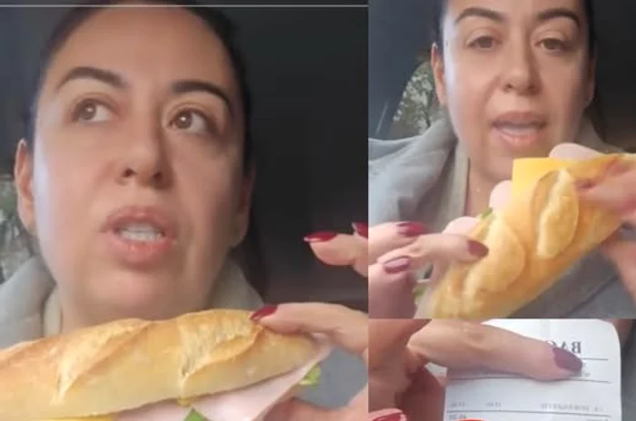 Oana Roman a testat cel mai scump sandvici din România FOTO: captura Tiktok