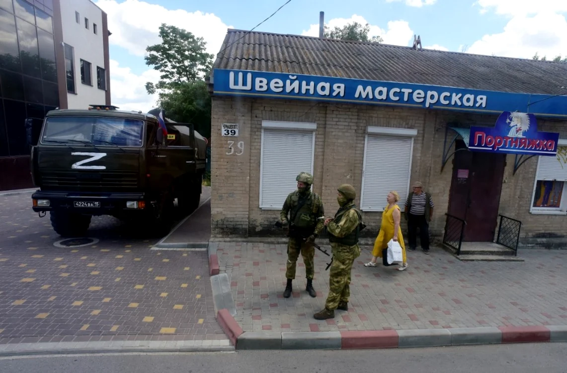 Soldați Ruși în Melitopol. FOTO arhivă AFP