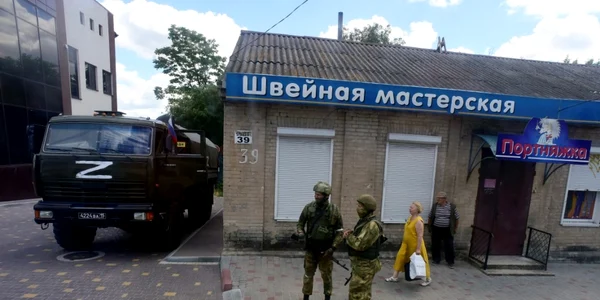 Soldati rusi in Melitopol FOTO AFP