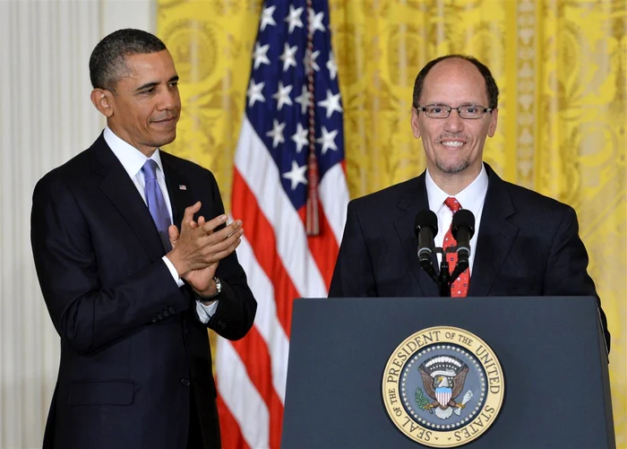 Fostul preşedinte al SUA Barack Obama şi liderul Partidului Democrat, Tom Perez