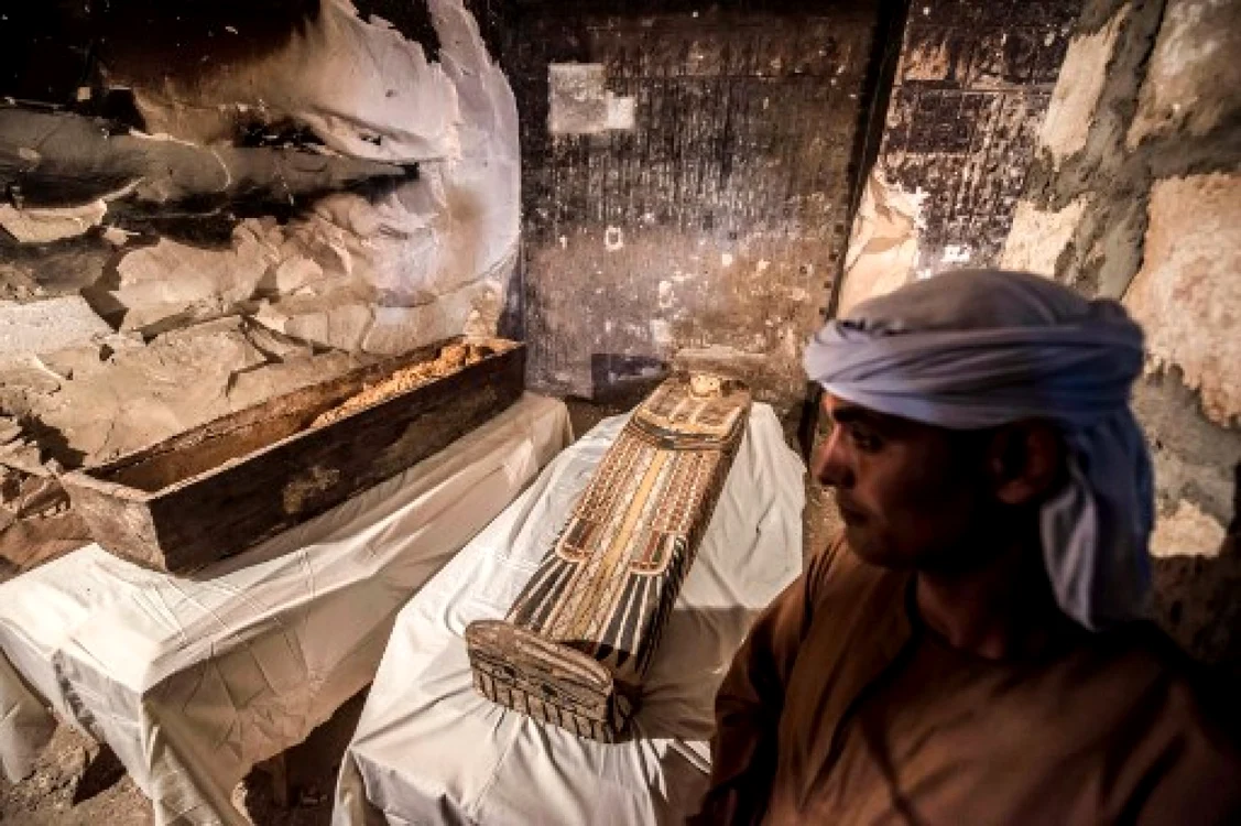 Mormant si sarcoface descoperite in Luxor FOTO AFP 