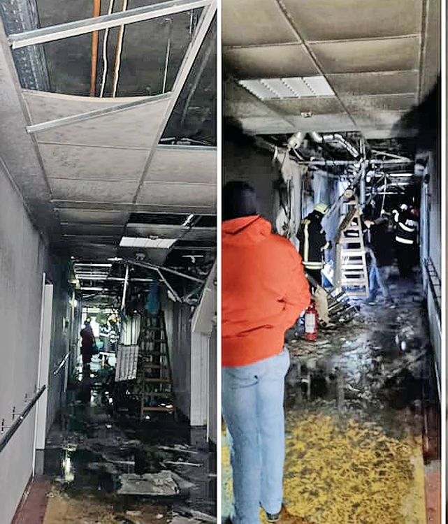 Aşa arăta Secţia Ginecologie după stingerea flăcărilor. Foto: adevarul.ro