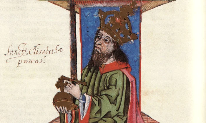 Portretul regelui Andrei al II-lea al Ungariei, în Chronica Hungarorum (© Wikimedia Commons)