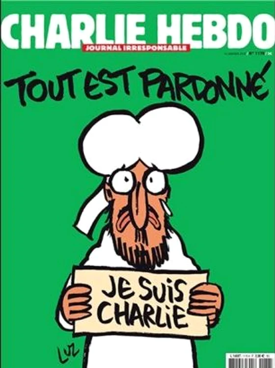 
    Aceasta este caricatura de pe coperta primului număr "Charlie Hebdo" de după atacul terorist  