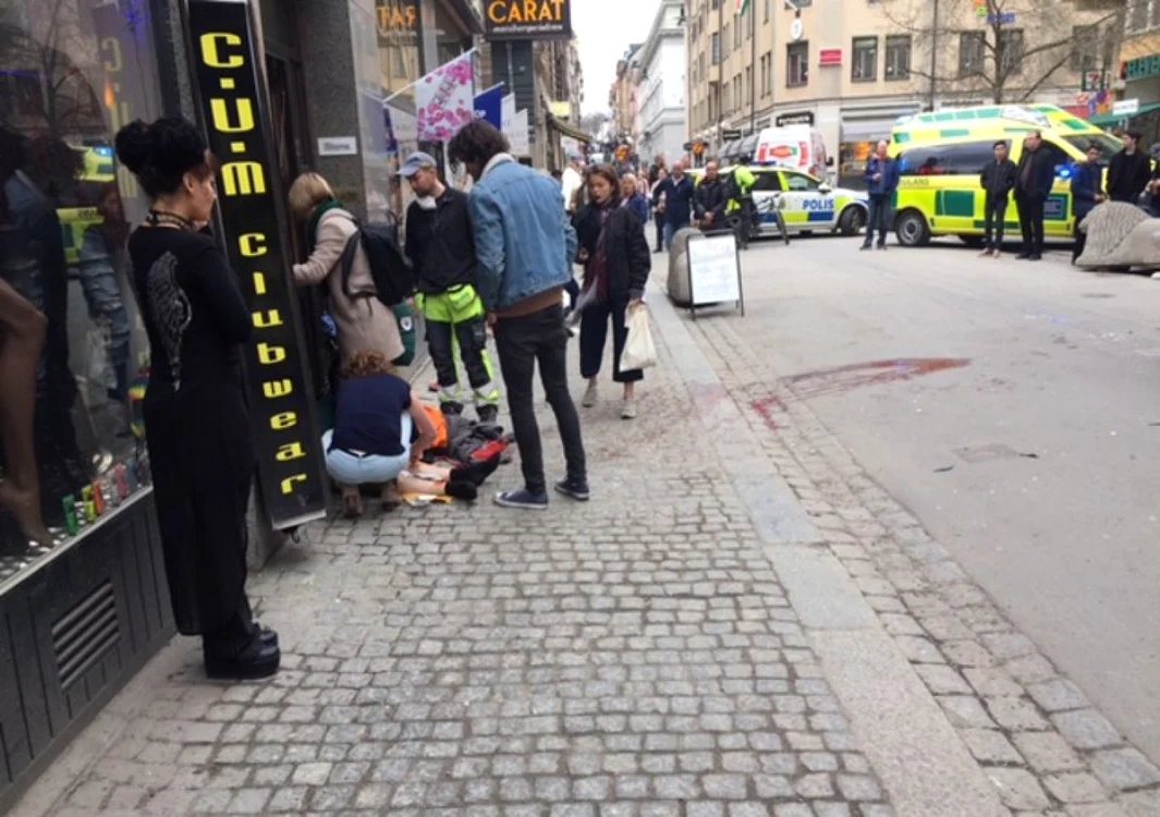 Strada din Stockholm  unde un camion a intrat în mulţime