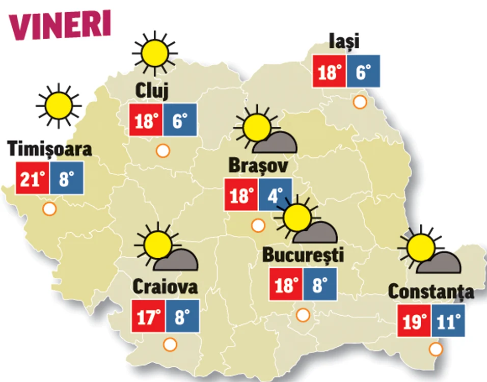 Prognoza meteo 2 octombrie anunță cer senin în majoritatea regiunilor țării