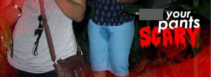 Deși fotografia a fost tăiată de la jumătate în jos, prietenii femeii i-au recunoscut hainele și au început să râdă de ea