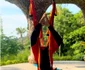 Andreea Marin face aerial yoga în Bali, Indonezia