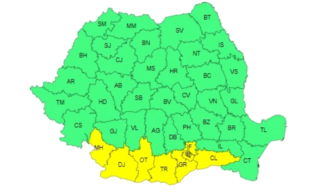 Cod galben de caniculă marți, 25 iunie
