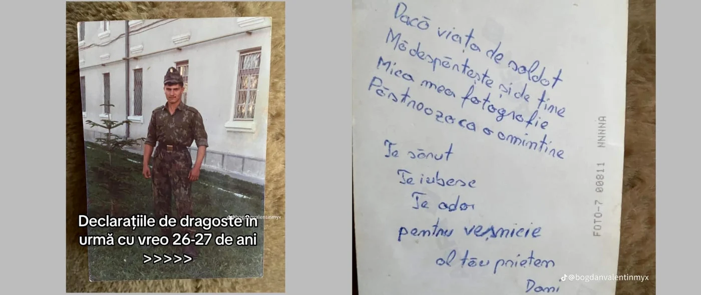 Scrisoarea de dragoste a soldatului român / foto: TikTok