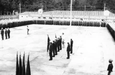 Festivitatea de deschidere a Șantierului Național al Tineretului Canalului Dunăre-București, la 5 august 1986