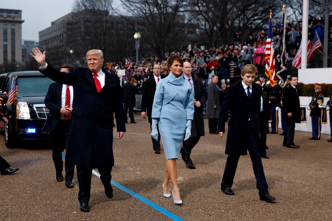 Melania, alături de Donald Trump și de fiul lor Baron, în urmă cu patru ani