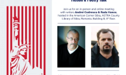 American Corner Sibiu Literary meeting Codrescu Vancu  212x300 jpeg