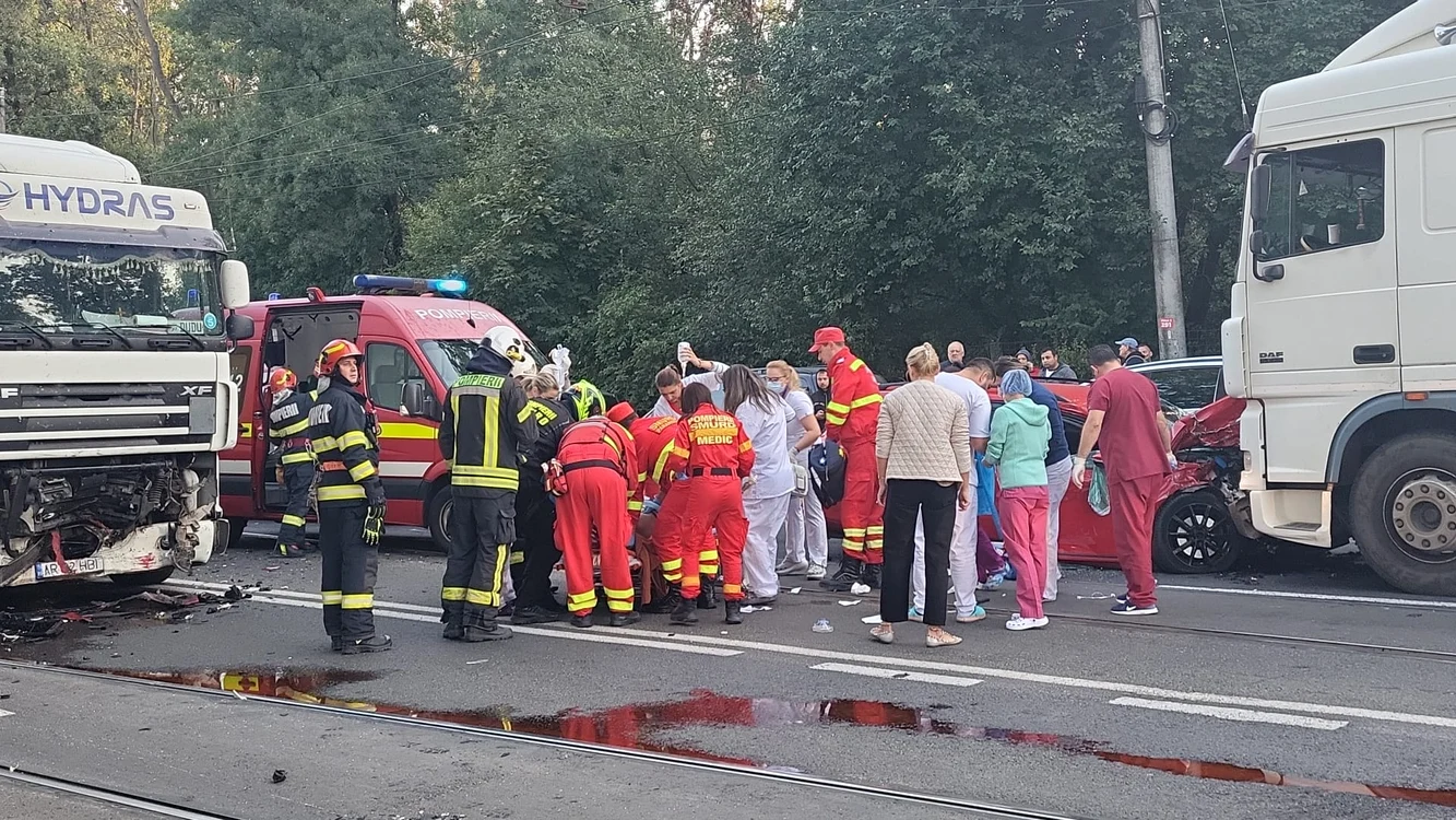 Accident la Timișoara FOTO Facebook/Spitalul Victor Babeș