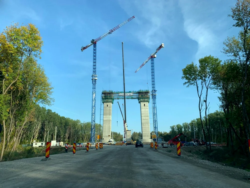 Pod suspendat peste Dunăre la Brăila FOTO Irinel Ionel Scriosteanu