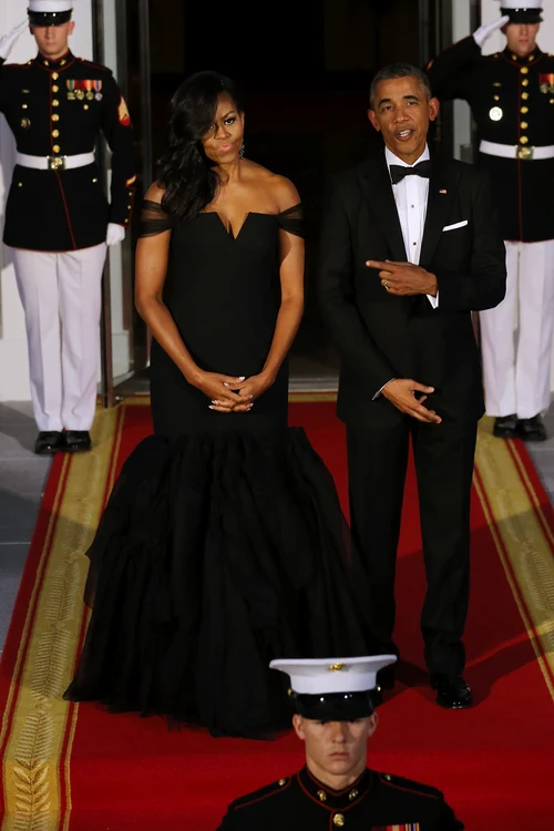 Michelle Obama, elegantă la cina dată în cinstea cuplului prezidenţial chinez