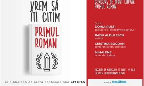 Invitație pentru scriitori: înscriere la concursul de debut literar „Primul roman” jpeg
