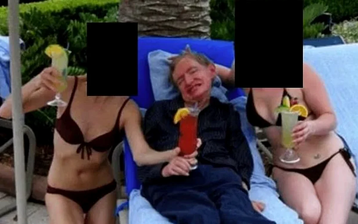 Stephen Hawking, fotografiat cu două femei în bikini în dosarele Epstein.