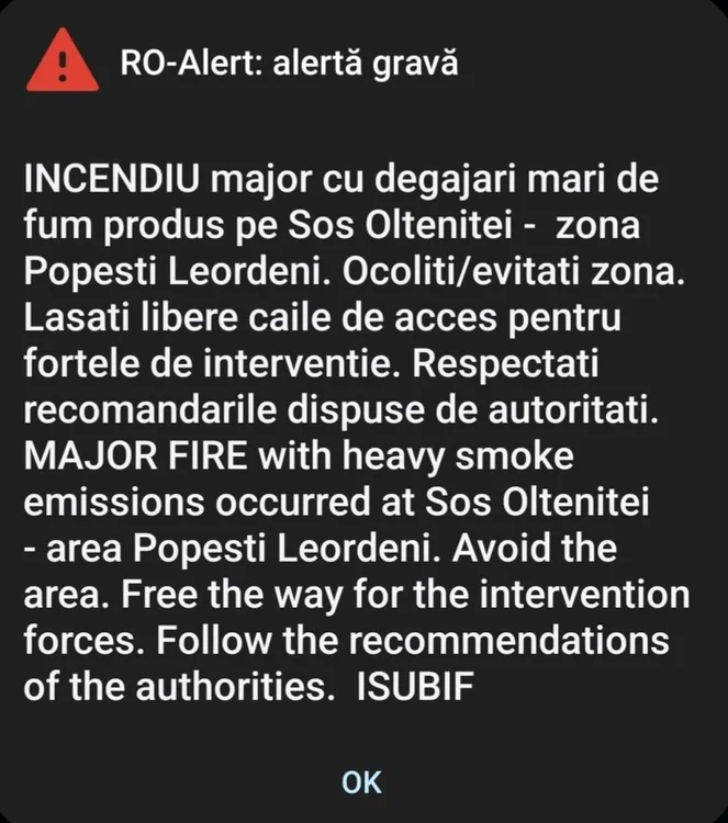 ro alert incendiu popesti leordeni