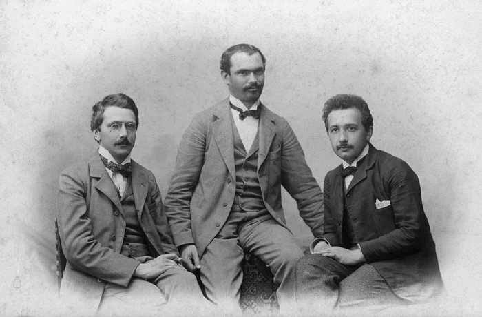 Fondatorii „Academiei Olympia”: Conrad Habicht, Maurice Solovine şi Albert Einstein FOTO wikimedia.org