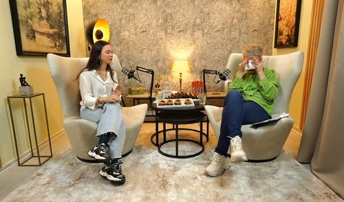Teo Trandafir în lacrimi la podcast cu fiica sa, Maia. FOTO: captură de ecran