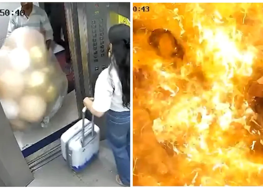 O duzină de baloane cu hidrogen au explodat într-un lift FOTO: Captură video