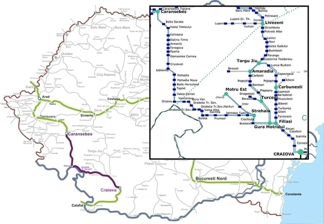 Harta României cu mai multe lucrări de infrastructură