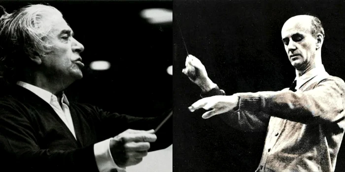 Dirijorii Sergiu Celibidache (1912-1996) şi Wilhelm Furtwängler (1885-1954).