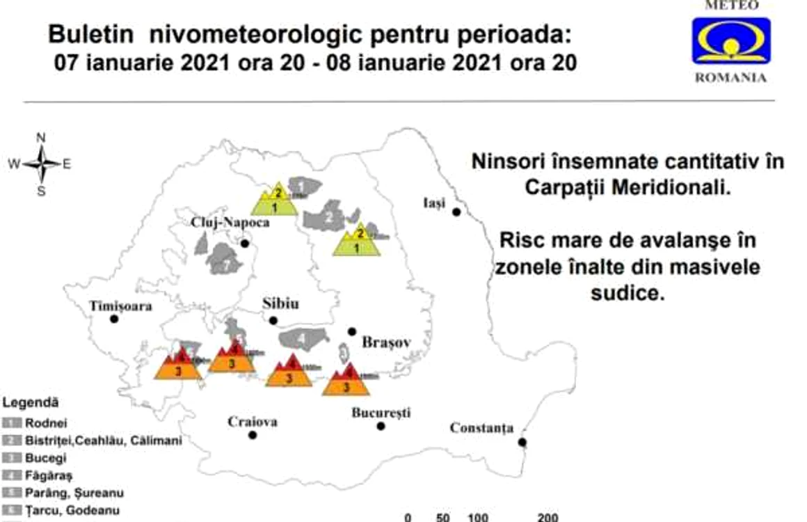Avertizările ANMH privind avalanşele şi ninsorile din Carpaţii Meridionali Foto Adevărul