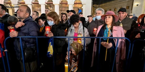 Slujba de Paste Inviere la Patriarhia Romana in Bucuresti 24 aprilie 2022 FOTO Mediafax / Eduard Vinatoru