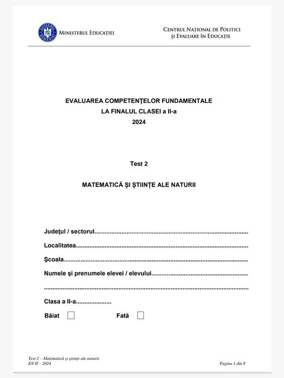 Testul 2   Matematică și Științele Naturii   clasa a II a  (7) jpeg