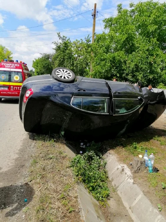 Accidentul a avut loc pe raza comunei Gura Ialomiţei FOTO ISU Ialomiţa