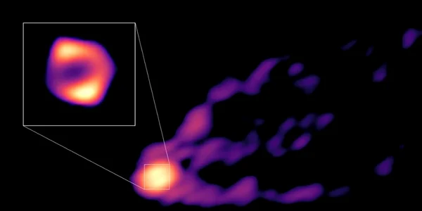 Jet colosal de particule expulzat în spațiu. Foto R.-S. Lu/E. Ros/S. Dagnello/ESO via CNN