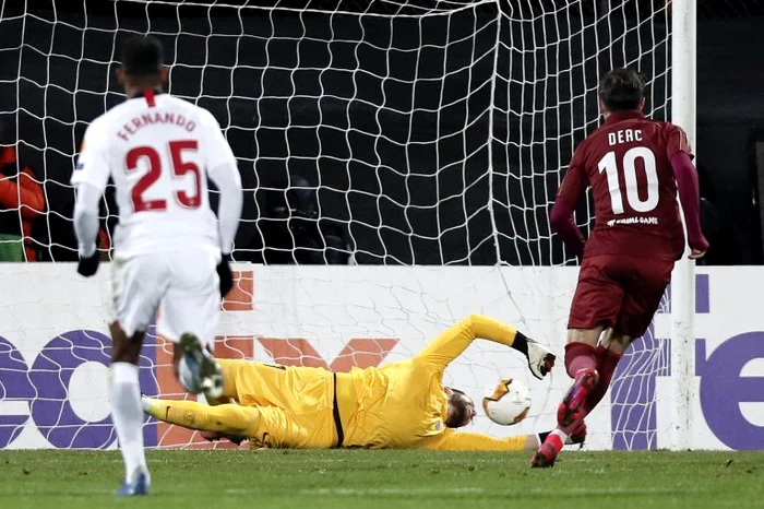 Deac a marcat golul CFR-ului în meciul cu FC Sevilla, din Liga EuropaFOTO: EPA