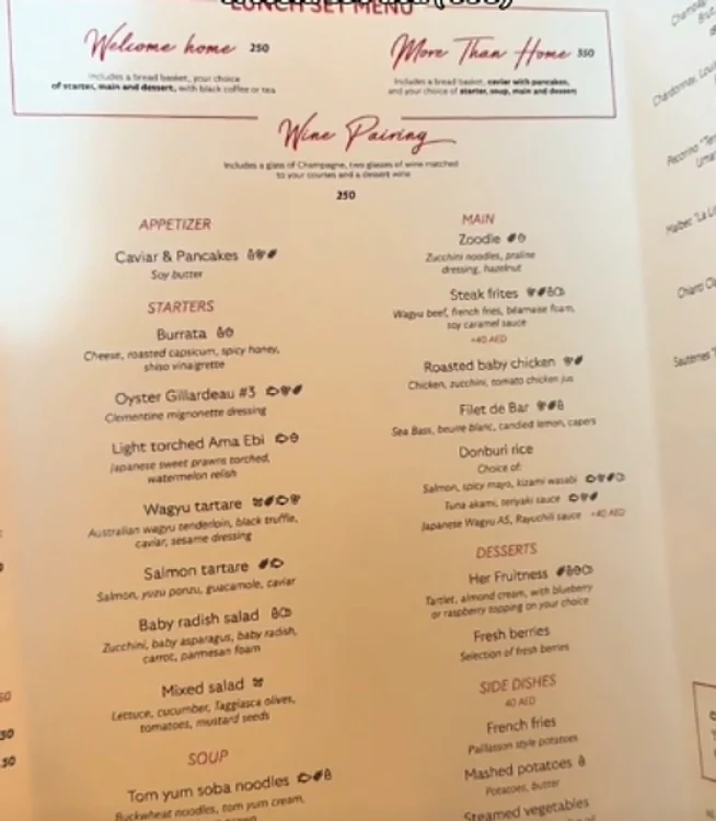 Meniul / Foto: captură TikTok