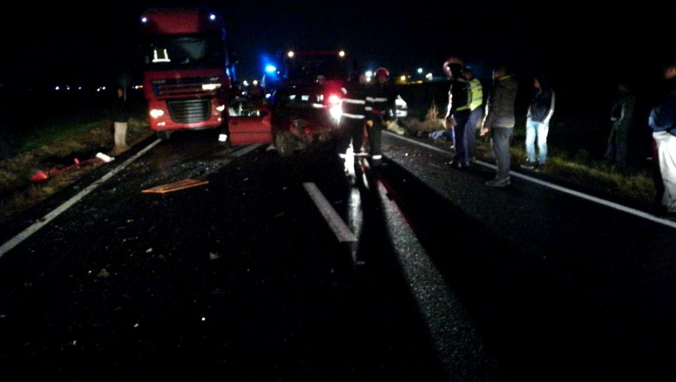 Accidentul s-a petecut pe DN 21 FOTO ISU Călăraşi