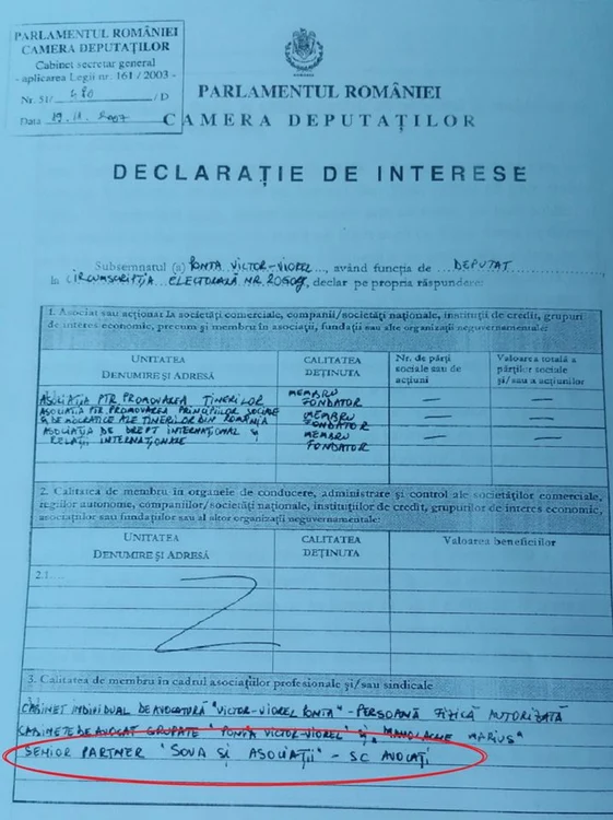 declaratie interese ponta