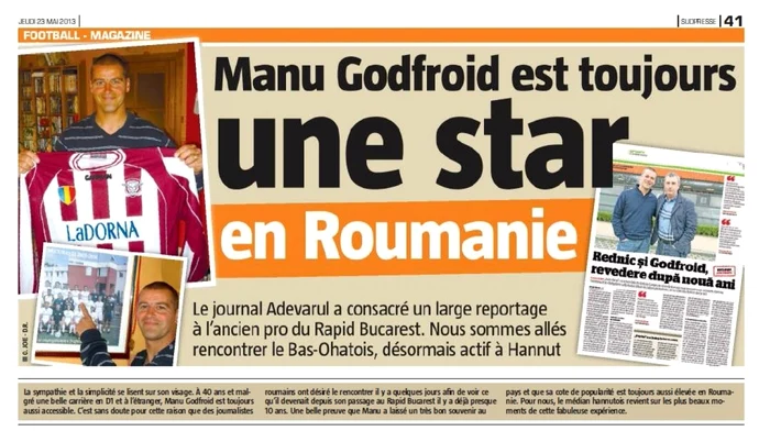 Materialul cu Godfroid a fost preluat de presa belgiană