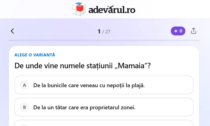 provocarea zilei marti 6 octombrie jocurile zilei, quiz ul Hai la mare!