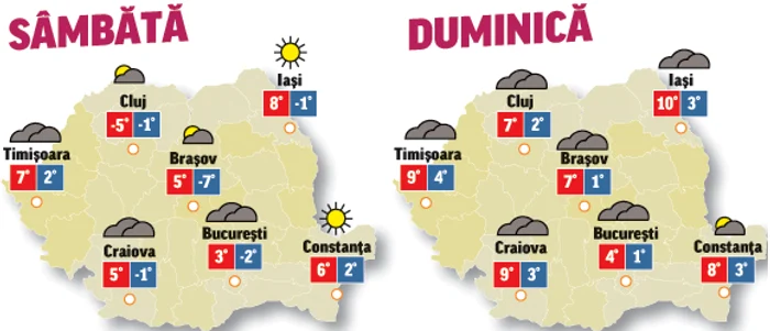 Prognoza meteo pentru următoarele două zile anunță că vremea va fi capricioasă