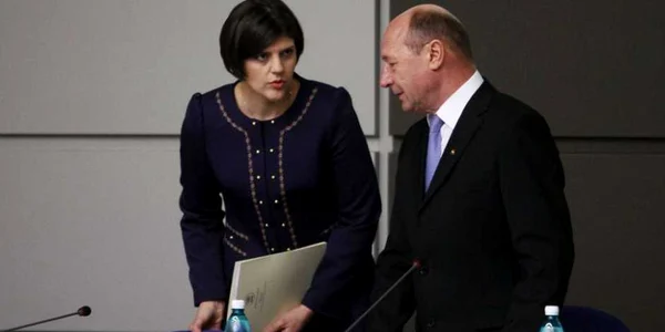  Laura Codruta Kovesi si Traian Basescu FOTO Mediafax 