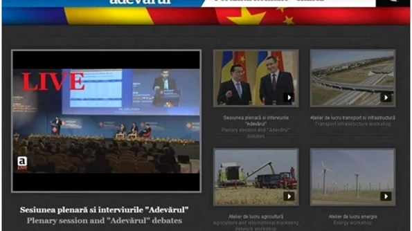 Premieră în online ul românesc: adevarul ro transmite Forumul Româno Chinez, în exclusivitate, pe şase canale jpeg